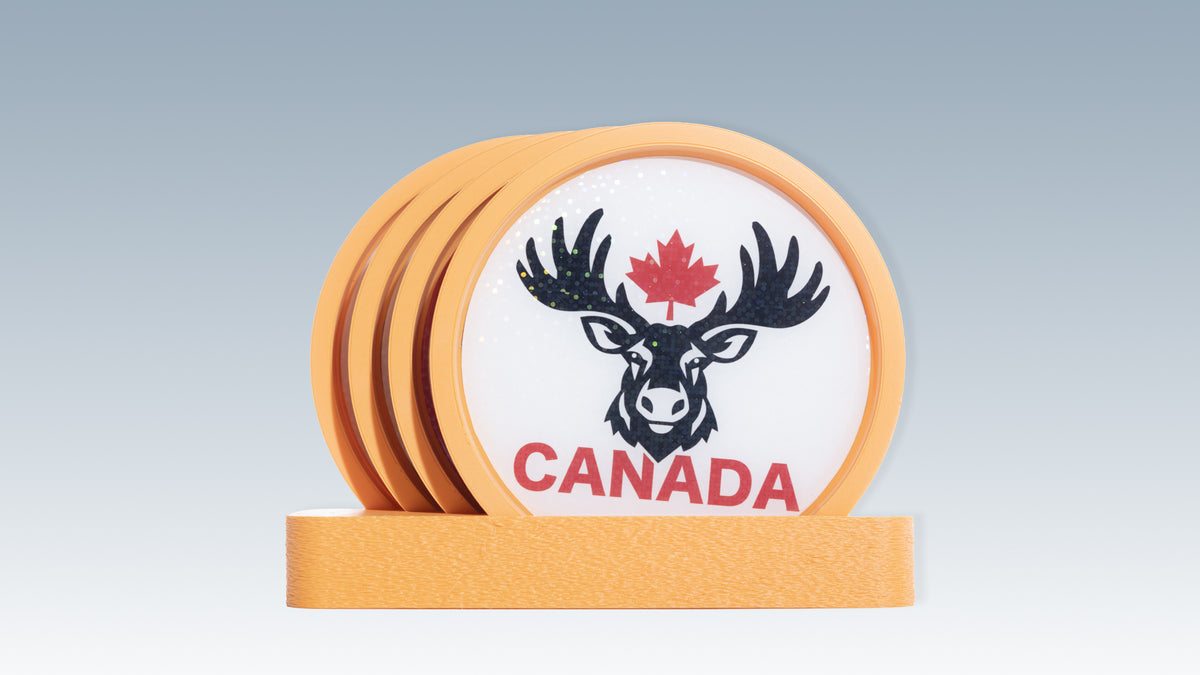 Canadian Souvenir Coaster Set with Stand – Toronto Gift