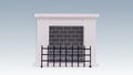 Modern 1:12 Dollhouse Fireplace with Removable Screen