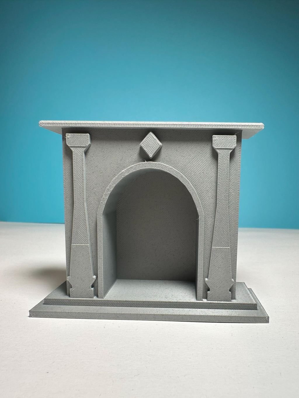 1:12 Scale Miniature Fireplace with Removable Screen