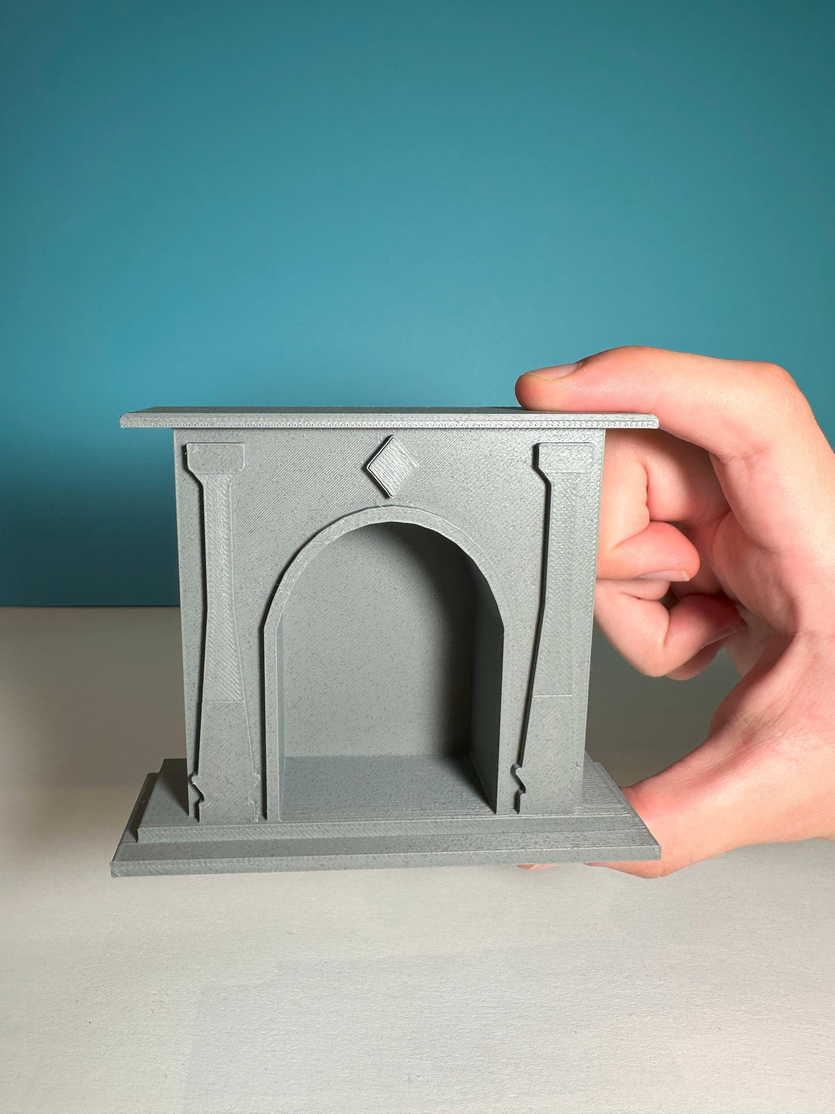 1:12 Scale Miniature Fireplace with Removable Screen