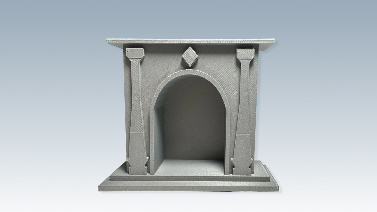 1:12 Scale Miniature Fireplace with Removable Screen
