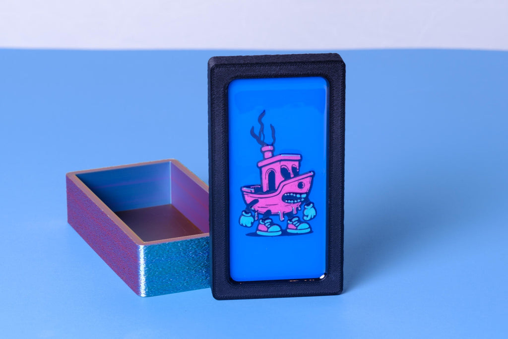 Small 3D-printed boat storage box viewed from front